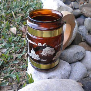 HOST PICK!!!Vintage Siesta Ware brown glass WASHINGTON, D.C.